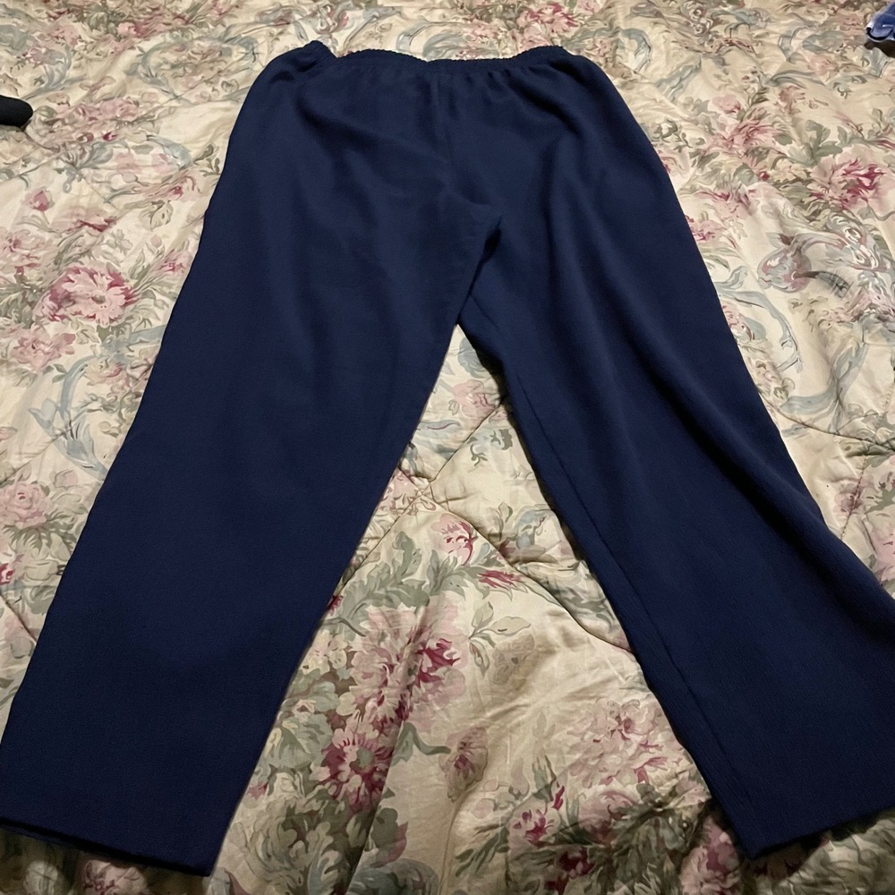 Kathie Lee Collection Navy Blue Elastic Waist Pull On‎ Pants Women's Size 14